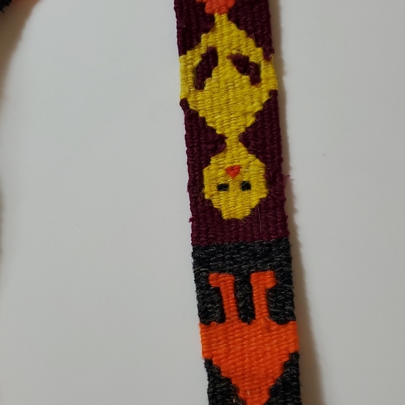 Vintage boho multi-colored woven belt - Picture 3 of 5